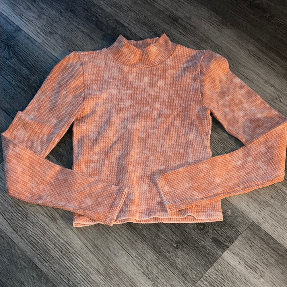 Aeropostale Peach Long Sleeve Ribbed Top